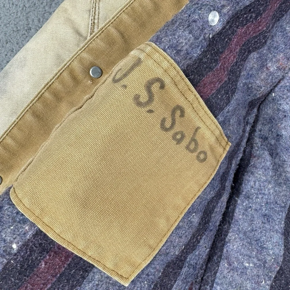 Vtg‎ Carhartt Jacket Size 44 Tan Blanket Lined 70s Chore Coat Canvas 6BLCL C06